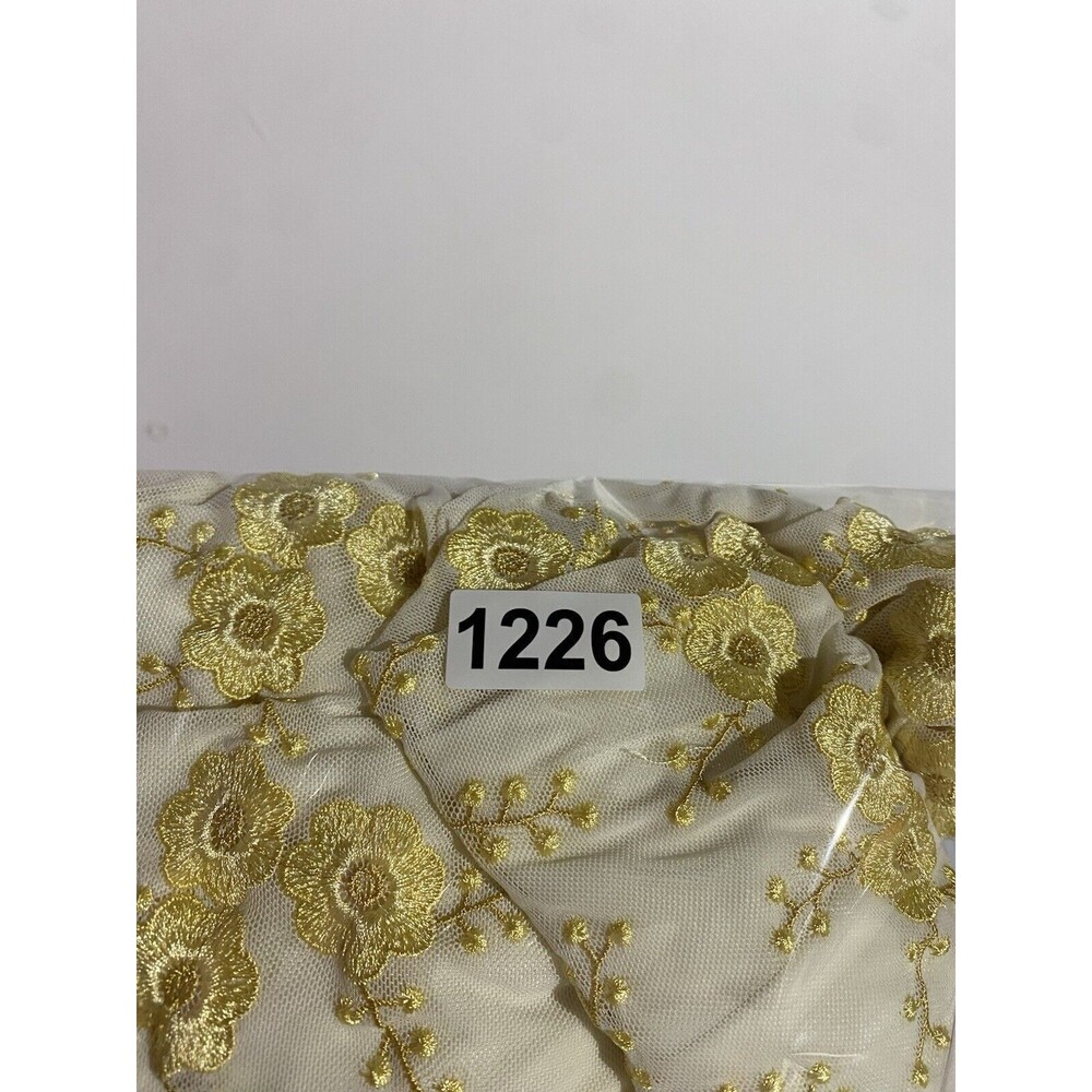 Cottagecore Top 2X Gold Floral Embroidered Peasant Sheer Mesh Skye's The Limit‎ - Picture 11 of 11